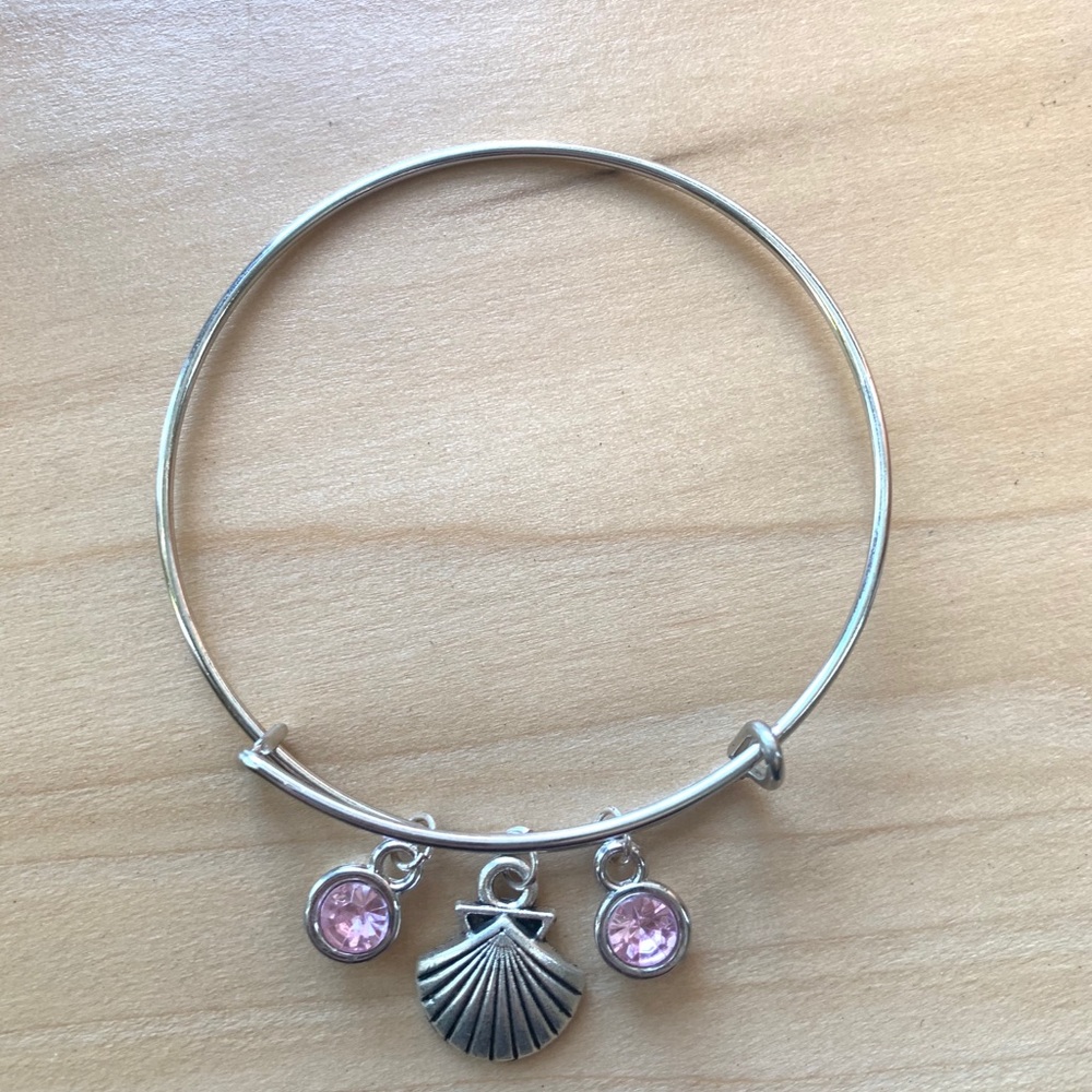 Handmade pink sea shell adjustable bracelet